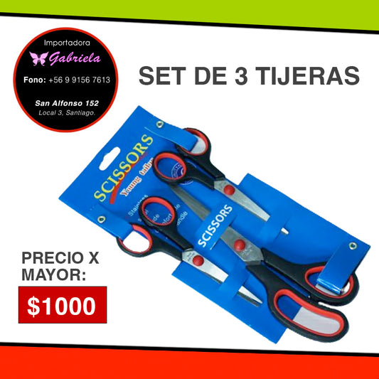 Set de 3 Tijeras
