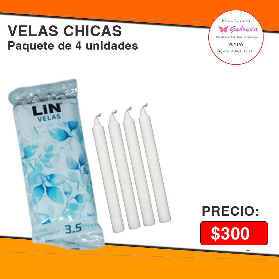 VELAS CHICAS - 4 UNIDADES